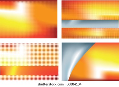 orange and yellow background set of 4
