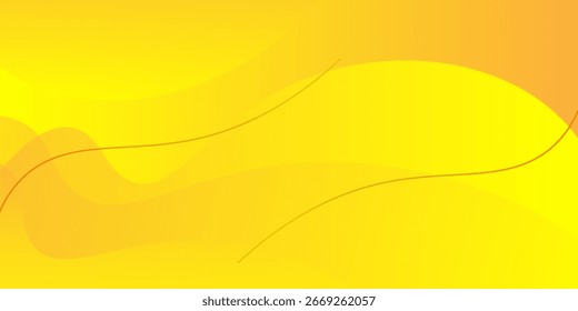Orange and yellow banner background template, gradation, wave effect style, memphis