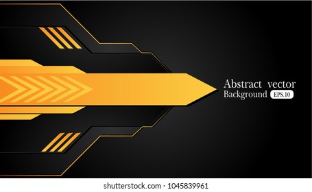 Orange Yellow And Black Abstract Business Background.Vector Design.