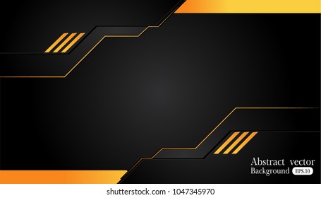 Orange yellow and black Abstract business background.Vector design.