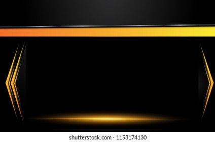 Orange yellow and black Abstract business background.Vector design.