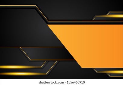 Orange yellow and black Abstract business background.Vector design.