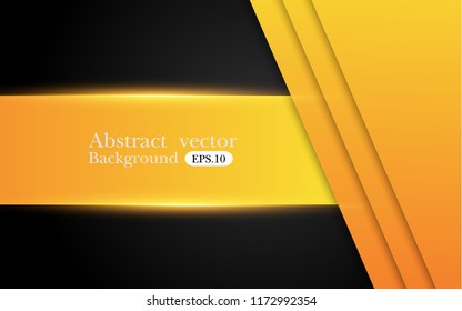 Orange yellow and black Abstract Geometric business background.Vector design.