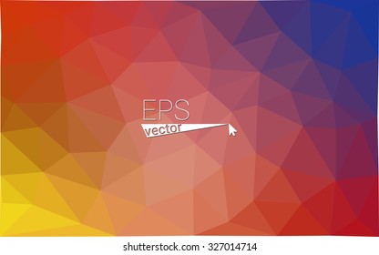 Orange yellow blue abstract geometric rumpled triangular low poly style gradient illustration graphic background. Vector polygonal design for your business.