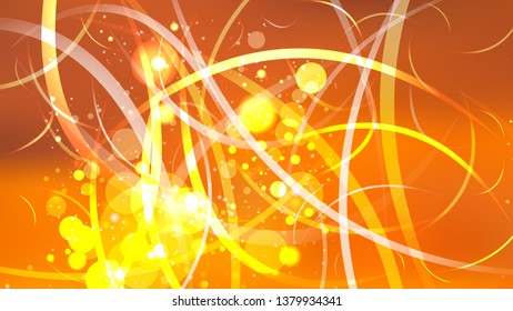 Orange and Yellow Bokeh Lights Background Vector Graphic