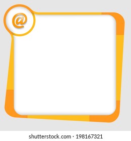 orange and yellow box for text with email icon