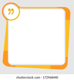 orange and yellow box for text with quotation mark
