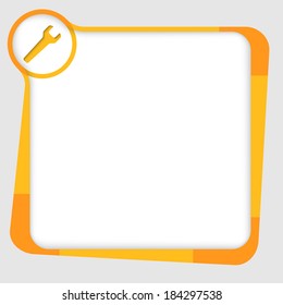 orange and yellow box for text with spanner
