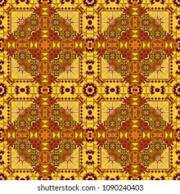 Orange, yellow and brown vector polygonal illustration, which consist of rectangles. Rectangular pattern for your business design. Geometric background in Origami style with gradient.