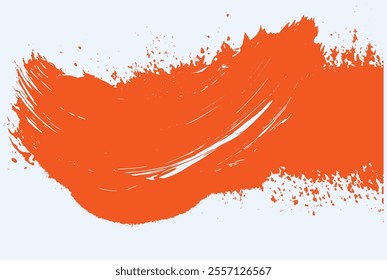 Orange yellow brush stroke isolated on white background. Orange abstract stroke. Colorful oil paint brush stroke
