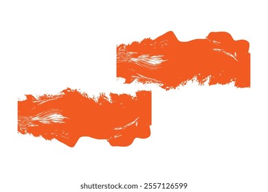 Orange yellow brush stroke isolated on white background. Orange abstract stroke. Colorful oil paint brush stroke
