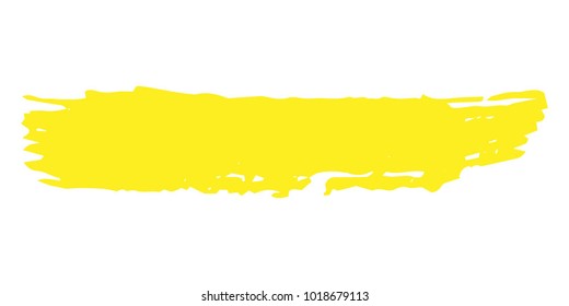 Orange, Yellow Brushes Grunge Paint stripe. Distressed Vector Brush Stroke. Color Modern Textured banner. Dirty Artistic Design Elements. Creative Design Elements. Perfect For Logo, Banner, Icon.