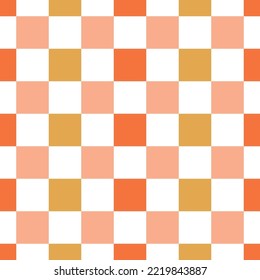 Orange and yellow checkerboard seamless pattern