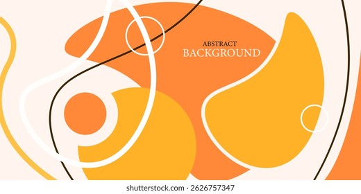 Fondo moderno futurista de los patrones del círculo naranja y amarillo con los espacios blancos. Ilustración vectorial geométrica digital de la cubierta y del elemento del diseño del Anuncio.