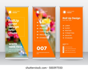 Orange Yellow Cocktail Drink Colorful Abstract Modern Exhibition Advertising Trend Business Roll Up Banner Stand Poster Brochure flat design template creative concept. Presentation. Stock Vector. EPS