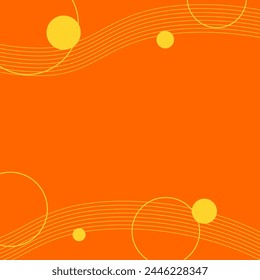 Abstrakter orangefarbener und gelber Hintergrund mit Kreis- und Linienströmen