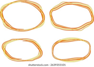 orange yellow colorful abstract scribble hand drawn circles