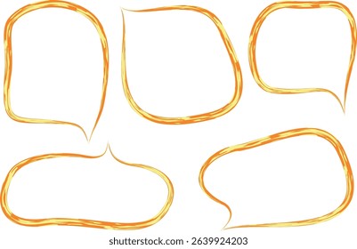 orange yellow colorful art pattern speech bubbles set