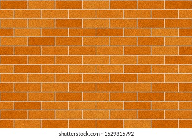 Orange yellow colors brick wall abstract background. Texture of bricks. Realistic vector illustration. Template design for web banners