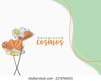 orange and yellow  cosmos childish hand drawn lines of flower element for pattern, background, wallpaper, banner, cover, card, texture, label, banner, cover etc. vector design.