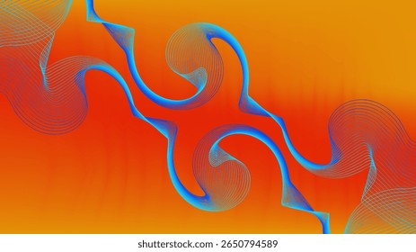 Fondo abstracto de malla cristalizada amarillo anaranjado con línea mezclada Twirl agradable para el Fondo de pantalla