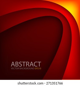 Orange yellow curve vector background with red line overlap paper layer for text and message modern artwork website design