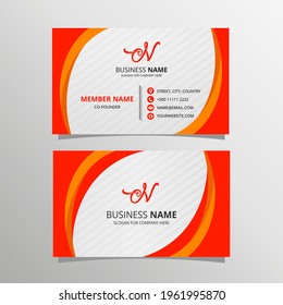 Orange and Yellow Curved Business Card Template
