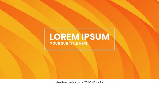 Orange and yellow curved lines create a flowing design. Abstract orange background with lines and curves for business or web design