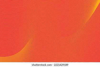 Orange and yellow curvy lines pattern vector background. Curved lines. Suitable for wallpaper and design template.