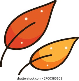 Orange and yellow fall leaves clip art