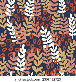 Orange Yellow Fall Pastel Wheat Leaves Pattern