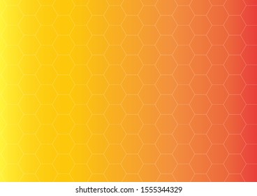 Orange and yellow geometric background. Hexagonal pattern.