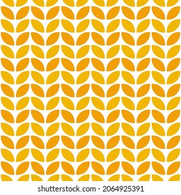 Orange and yellow geometric seamless pattern. Seamless pattern with abstract leaves or flower petals.
