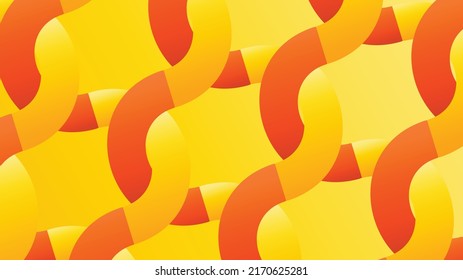 Orange And Yellow Geometrical Waves Vector Illustration Background