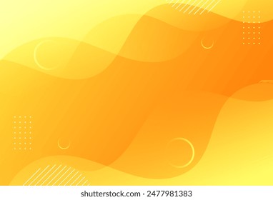 Orange and yellow gradation abstract background, bright color, wavy effect style, eps 10