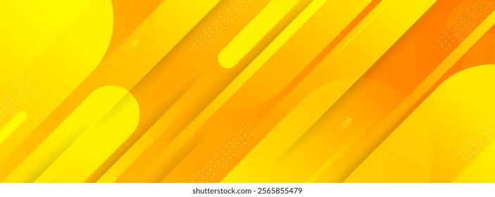 Orange and yellow gradation banner background. Shape and slash effect style. Colorul. Trendy background. Vector illustration