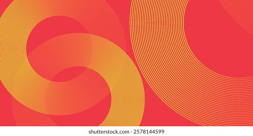 Orange and yellow gradient abstract background. Glowing geometric lines pattern. Modern texture design. Futuristic concept.
