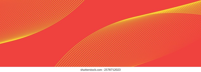 Orange and yellow gradient abstract background. Glowing geometric lines pattern. Modern texture design.