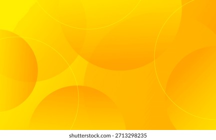 Fondo de círculo abstracto degradado amarillo anaranjado, composición dinámica de círculos y líneas.