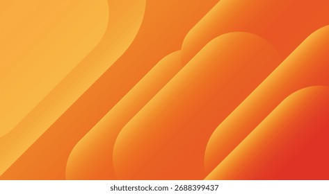 Fondo de degradado naranja y amarillo con diseño de patrón de Formas diagonales redondeadas Abstractas