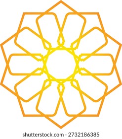 Mandala en forma de flor de gradiente naranja y amarillo