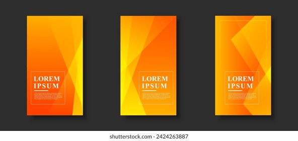 Orange and yellow gradient, story background,set collection, slash ,abstract