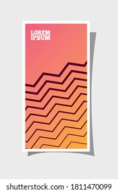 naranja con gradiente amarillo y diseño de marco de fondo rayado Material de textura abstracto y tema de papel tapiz Ilustración vectorial