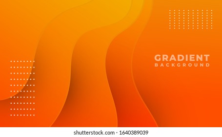 Orange and yellow gradient waves background, banner, layout with text space, abstract elements. Trendy illustration for web site, landing page, promotion, presentation, cover