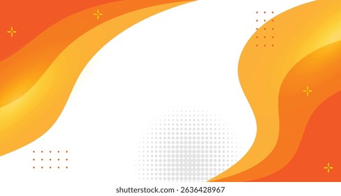 Orange and yellow gradient waves background. Modern futuristic gradient orange abstract fluid shape background. Summer orange gradient waves wallpaper.