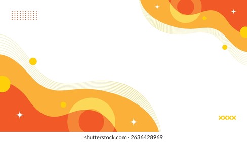 Orange and yellow gradient waves background. Modern futuristic gradient orange abstract fluid shape background. Summer orange gradient waves wallpaper.