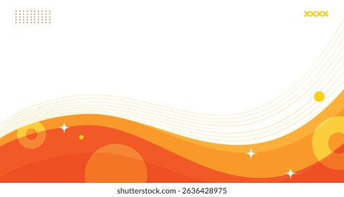 Orange and yellow gradient waves background. Modern futuristic gradient orange abstract fluid shape background. Summer orange gradient waves wallpaper.