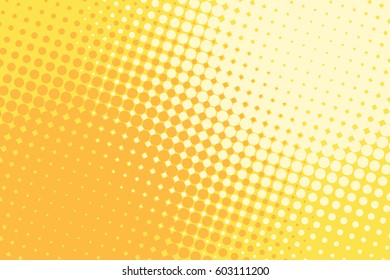 Orange yellow halftone pop art retro background. comic book vector illustration
