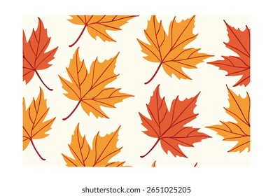 Orange yellow leaves on a cream .