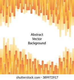 Orange and yellow lines abstract vector background with place for your text.
